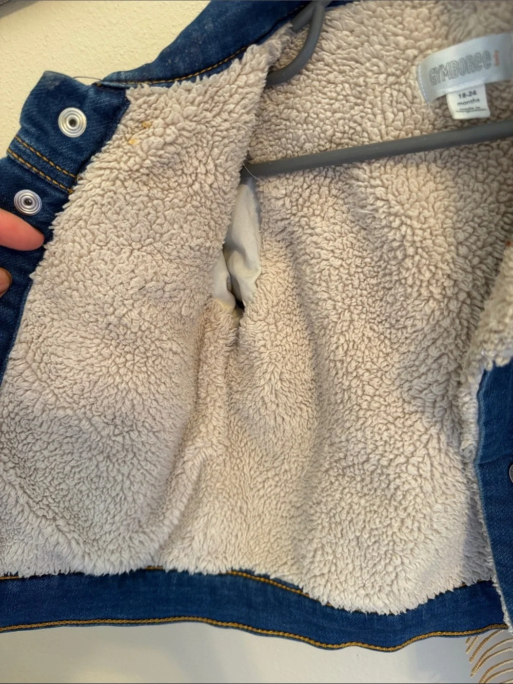 Gymboree Dark Blue Sherpa-Lined Denim Jacket 18/24